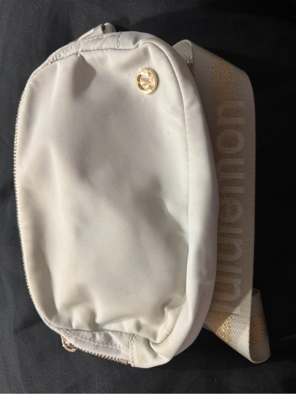 lululemon Cream Crossbody with Branded Strap and Gold Accent